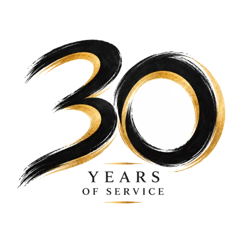 勤続30年の周年ロゴ デザインblack