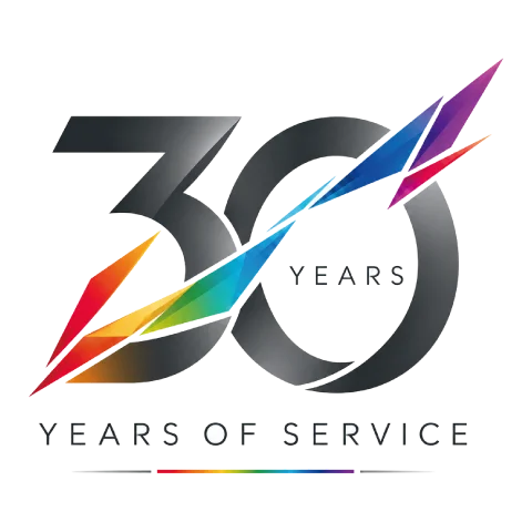勤続30年の周年ロゴ デザインcolorful