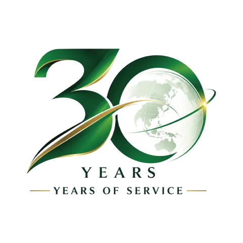 勤続30年の周年ロゴ デザインgreen