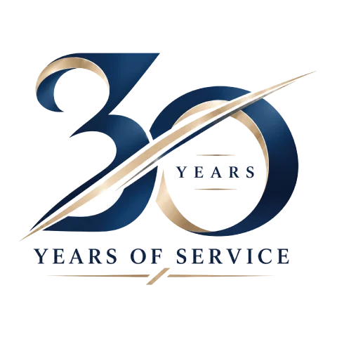 勤続30年の周年ロゴ デザインnavy