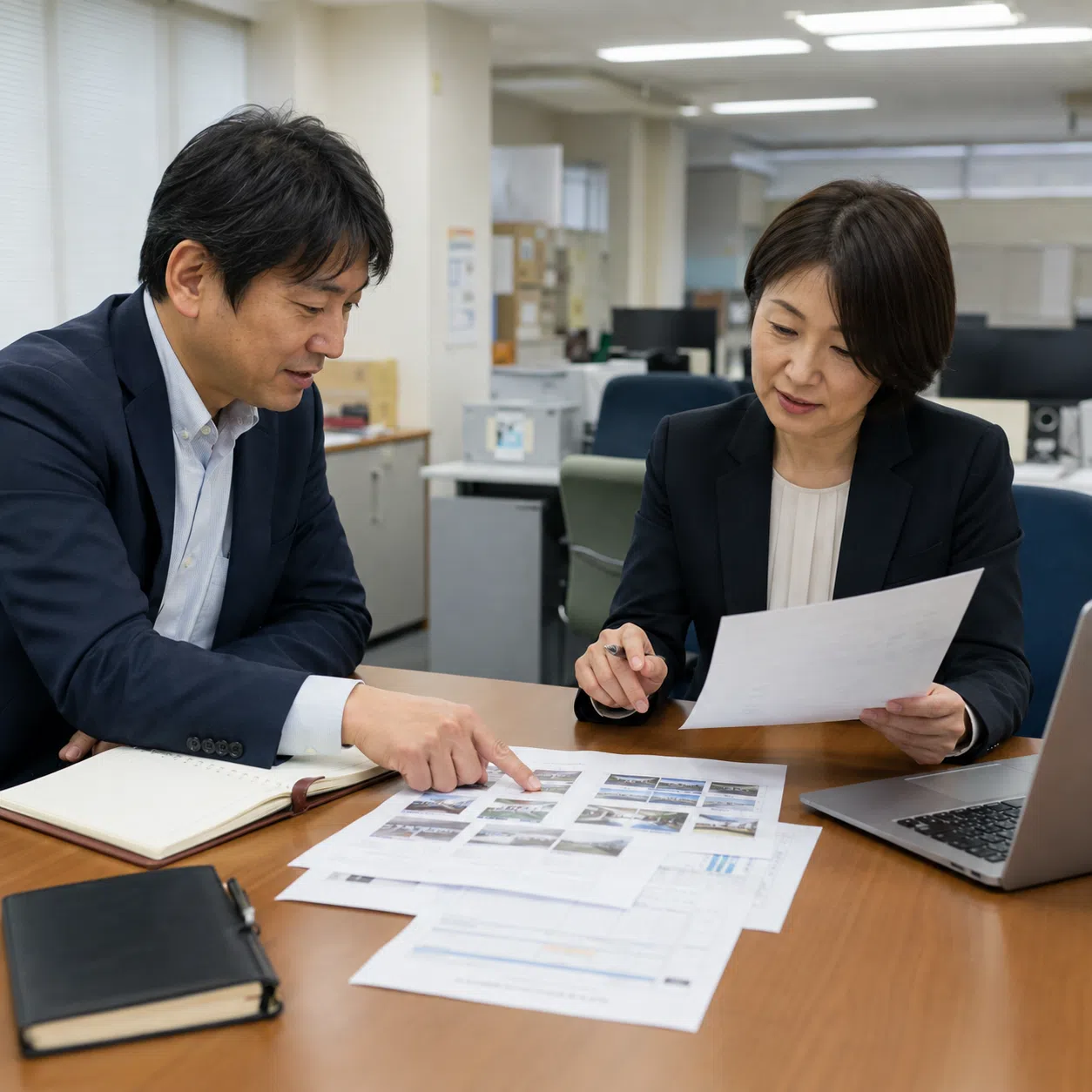 送別会で紹介する退職者の経歴を時系列で整理する担当者
