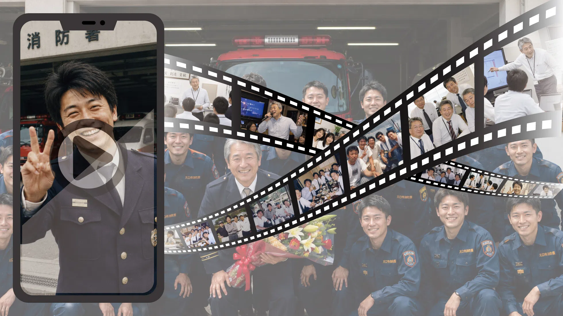 消防士の退職祝いに添えるQRコード動画サービスの紹介