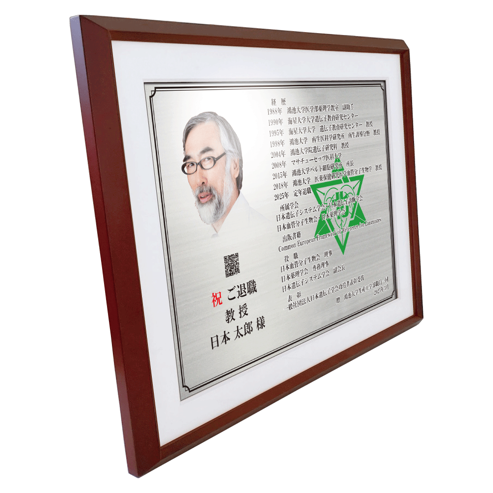 大学教授様向け退官祝いの記念品“栄光のあゆみ”額1号