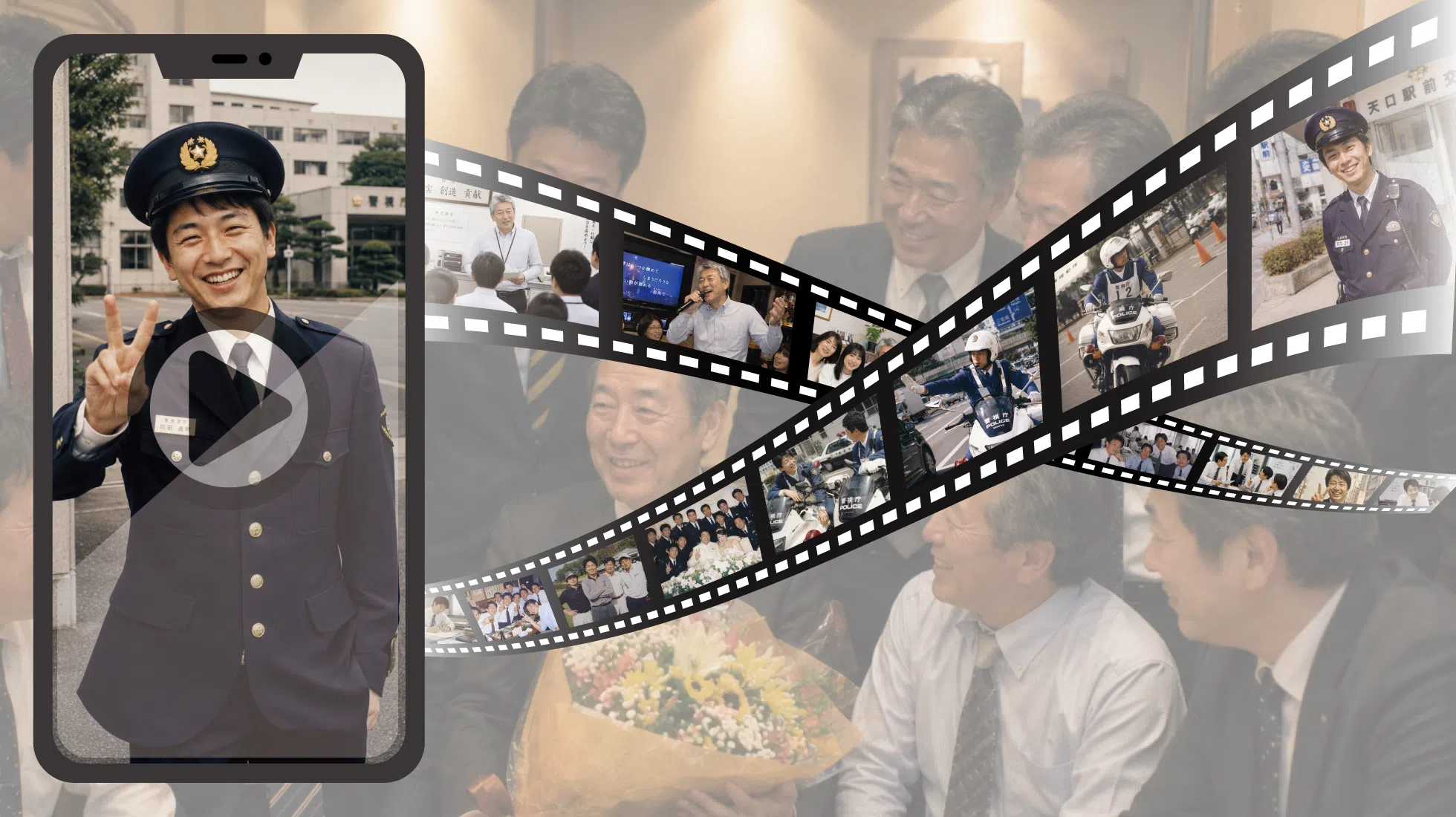 警察官の退職祝いに添えるQRコード動画サービスの紹介