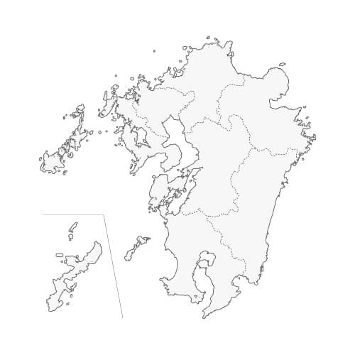 九州・沖縄地方の地図イラスト
