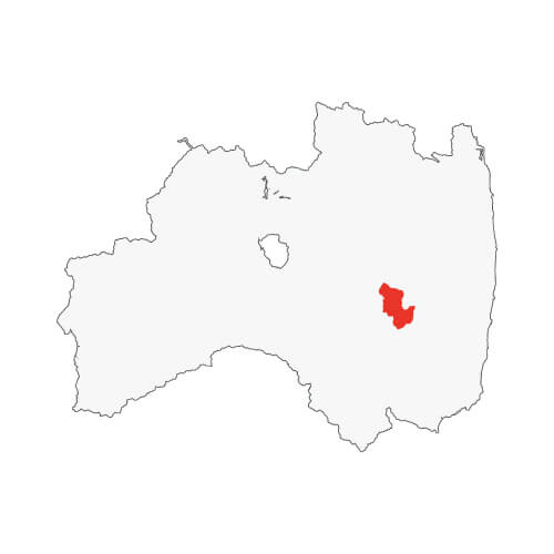 地図イラスト 県中地域 オーダーメイド退職祝い 栄光のあゆみ