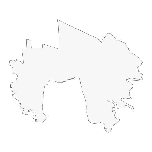 地図イラスト 北多摩地域 オーダーメイド退職祝い 栄光のあゆみ