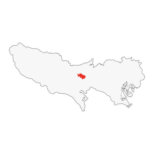 地図イラスト 北多摩地域 オーダーメイド退職祝い 栄光のあゆみ