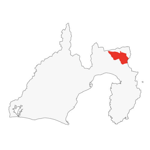 地図イラスト 東部地域 オーダーメイド退職祝い 栄光のあゆみ