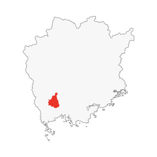 地図イラスト 備中地域 オーダーメイド退職祝い 栄光のあゆみ