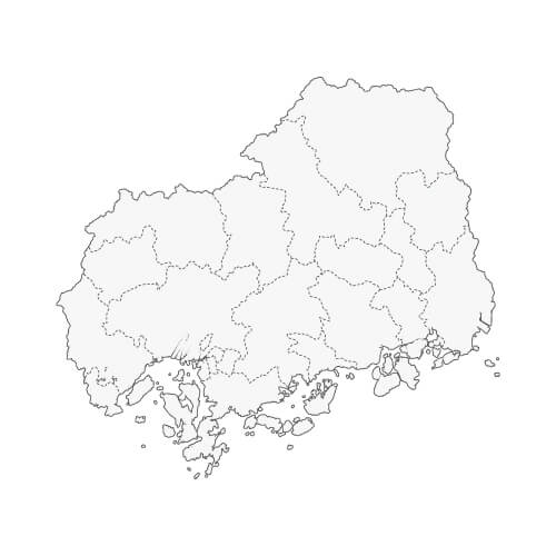地図イラスト 広島県 オーダーメイド退職祝い 栄光のあゆみ