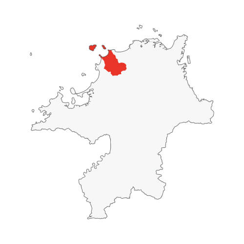 地図イラスト 福岡地域 オーダーメイド退職祝い 栄光のあゆみ