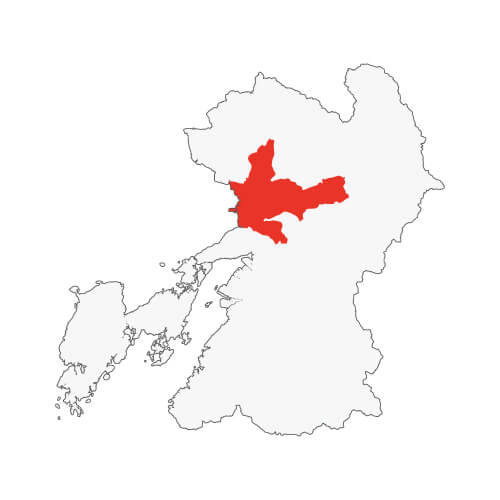 地図イラスト 熊本県の組合消防 オーダーメイド退職祝い 栄光のあゆみ