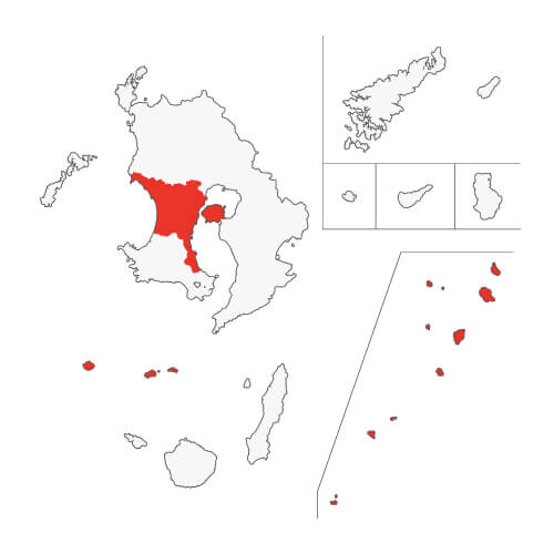 地図イラスト 鹿児島地域 オーダーメイド退職祝い 栄光のあゆみ